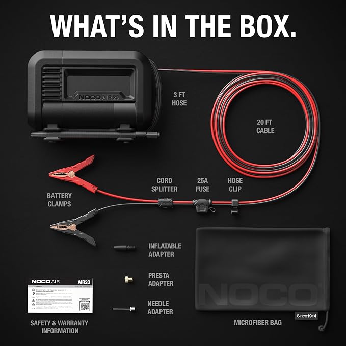 NOCO AIR20: UltraFast 20A Tire Inflator - 12V Portable Air Compressor Pump - Image 7