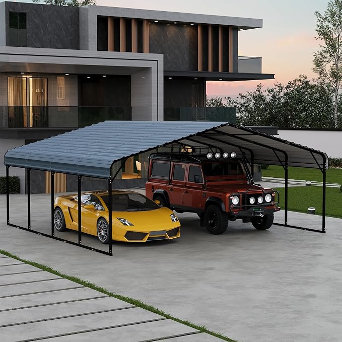 EROMMY 20x20FT Stable Metal Carport, All-Weather Heavy-Duty Carports - Image 7