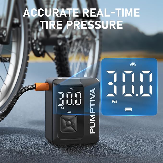 Tire Inflator Portable Air Compressor, 150 PSI Portable Electric Bike Pump Auto - Image 4