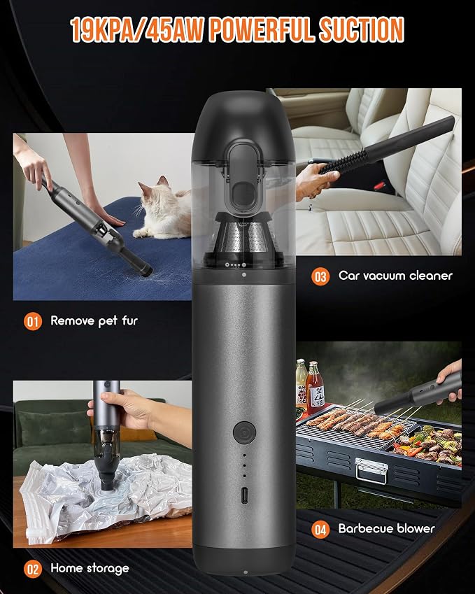 Car Vacuum, Aluminum Alloy V8 Handheld Vacuum Portable, Durable Cordless Vacuum - Image 6