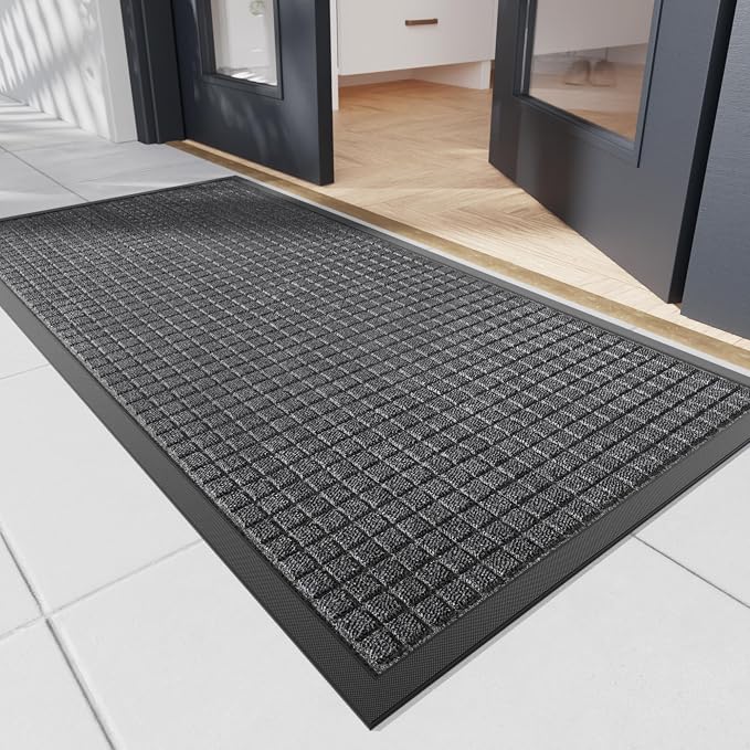 Durable Front Door Mat, Non-Slip Rubber Backing, Stain and Fade Resistant by Naturehydro