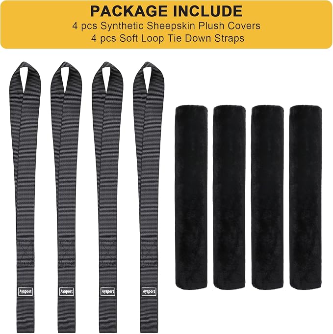 Ayaport Soft Tie Cover Set Include 4 pcs Synthetic Sheepskin Plush Covers and 4 - Image 4