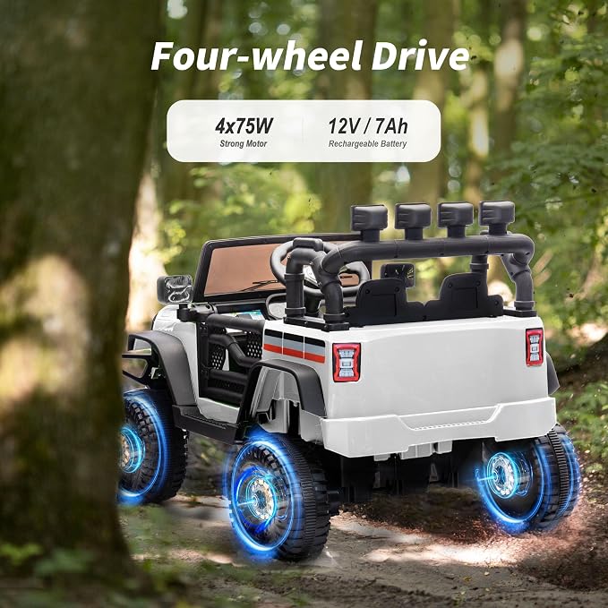 4WD Kids Ride on Car Truck, 12V 7Ah Kids Electric Vehicles Car Ride on Toy - Image 4
