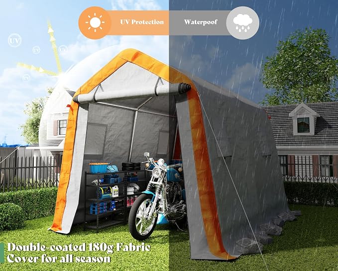 AMERLIFE 8x10x8 FT Heavy Duty Portable Shed Storage Shelter, Outdoor Storage - Image 5
