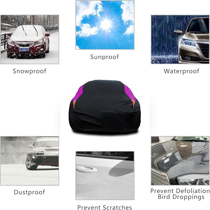 MORNYRAY Waterproof Car Cover All Weather Snowproof UV Protection Windproof - Image 3