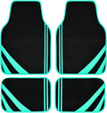 CAR PASS Mint Green Edge Leather Car Floor Mats, Universal Car Mats by CARPASS