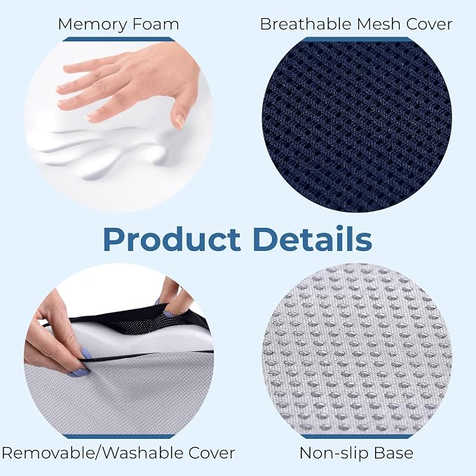 5 STARS UNITED Seat Cushion for Tailbone Pain Relief – Memory Foam Lifting - Image 7