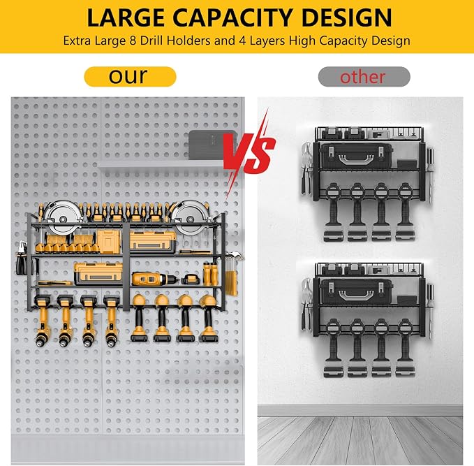 Power Tool Organizer Wall Mount：Heavy Duty Drill Holder Rack - Image 5