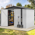 DWVO 8x6FT Outdoor Storage Shelter, Roomy Steel Tool Shed by DWVO