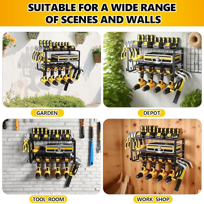 Power Tool Organizer Wall Mount, battery storage rack, Heavy Duty Iron Material - Image 6