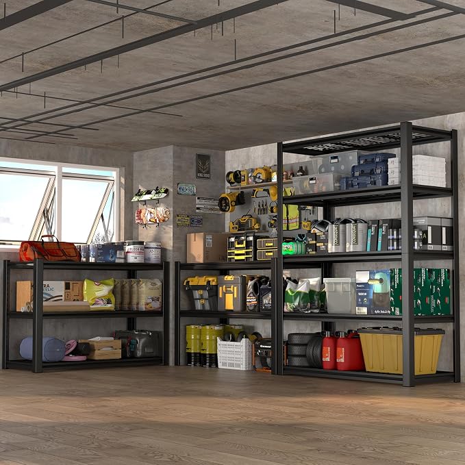 Garage Shelf, Heavy Duty Storage Rack Load 3000lb, 5-Tier Metal Garage Shelving - Image 4