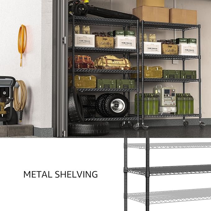 IZEUK Garage Shelving Wide Storage Shelves 4 Tier Metal Shelves Heavy Duty - Image 7