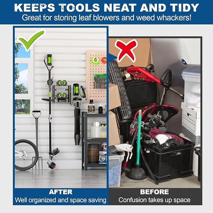 Pugala Universal Storage Rack for Leaf Blower, Weed Eater, and Power Tools – - Image 3