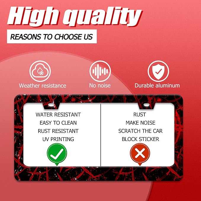 Blood Splattered License Plate Frame Funny Bloody Scar License Plate Frames - Image 5