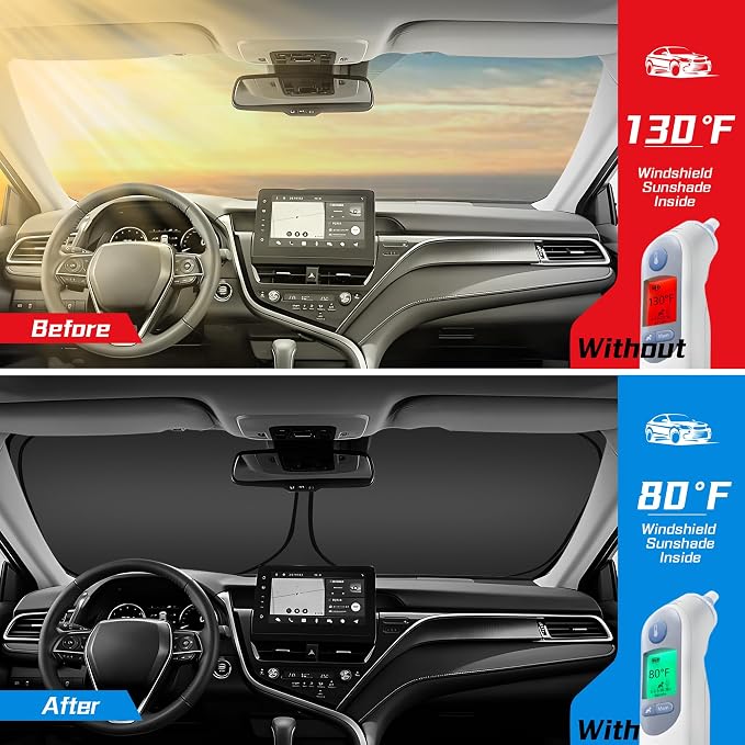 ARISMOTOR Windshield Sun Shade for Honda Pilot 2016-2024, Custom Fit Foldable - Image 2