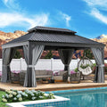 Aoxun 12' X 16' Permanent Hardtop Gazebo Aluminum Gazebo by Aoxun