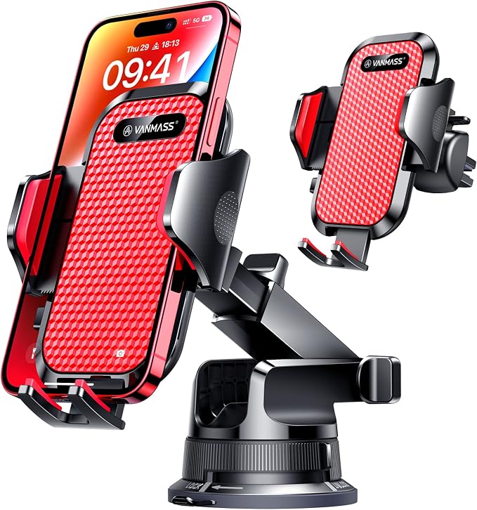 VANMASS Universal Car Phone Mount Dashboard Phone Holder, Handsfree Windshield by VANMASS