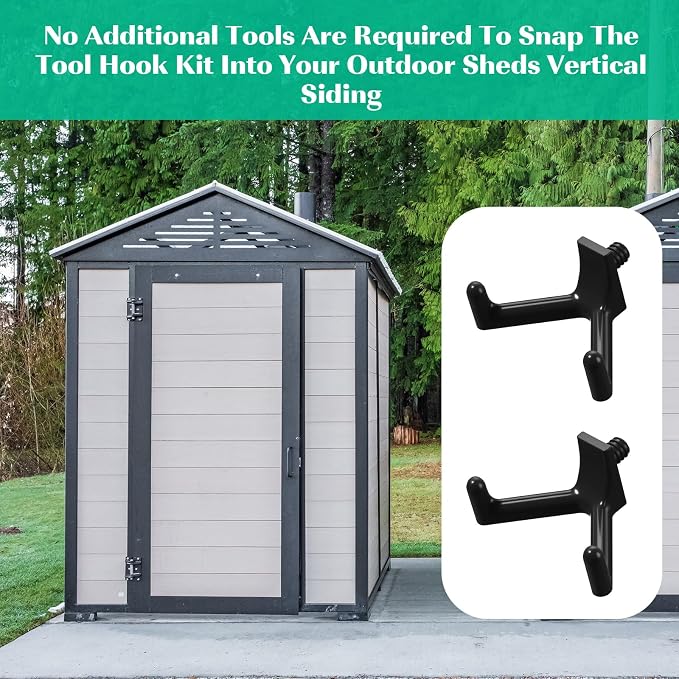 8 Pcs Shed Storage Tool Hooks Accessories Compatible - Image 5