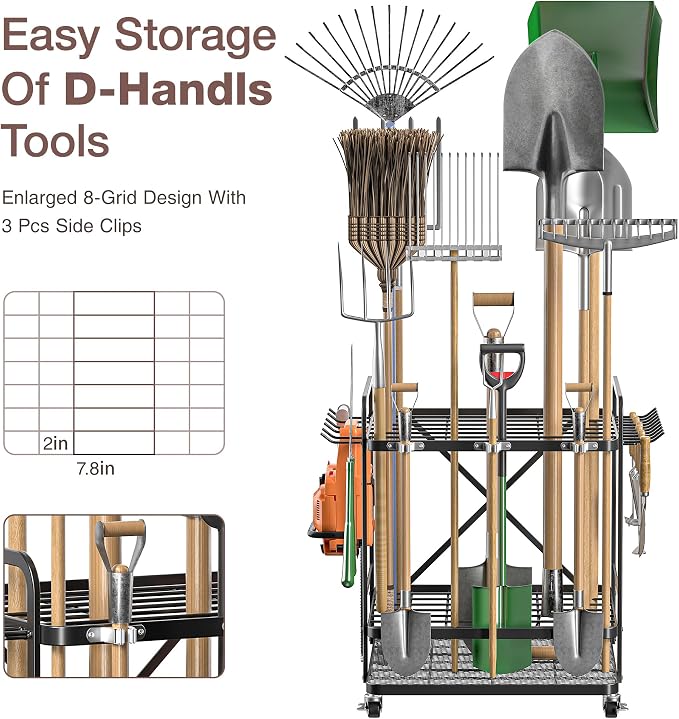 Garden Tool Organizer Outdoor Garage and Shed Tool Storage Yard Tool Holder and - Image 2