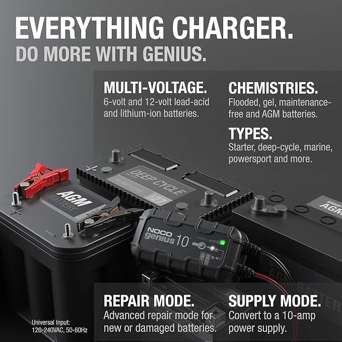 NOCO GENIUS10: 10A 6V/12V Smart Battery Charger – Automatic Maintainer - Image 5