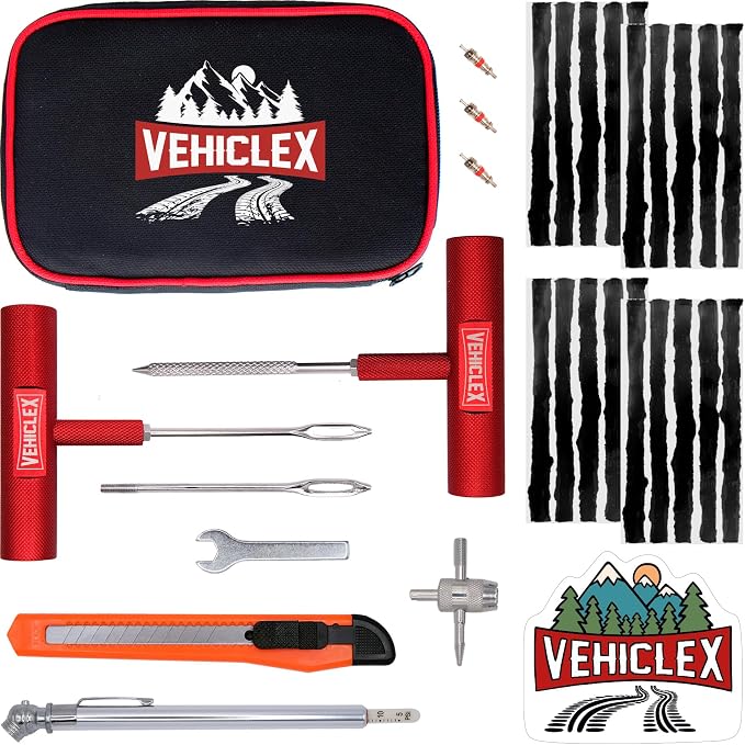 Vehiclex Tire Repair Kit for Plug and Patch by Vehiclex