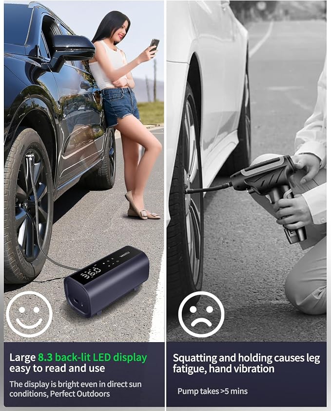 YANTU Dual Cylinder Tire Inflator Portable Air Compressor - Image 7