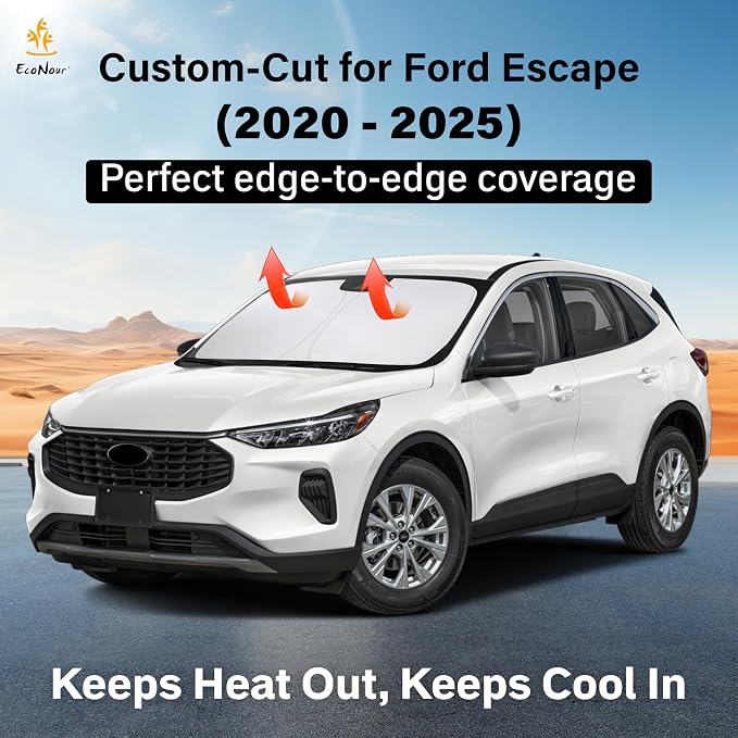 Econour Windshield Sun Shade for 2020-2025 Ford Escape Sunshade Foldable Window - Image 2