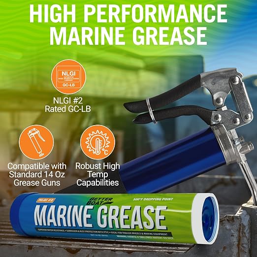 Better Boat Marine Grease Tube, 14 Oz, Waterproof High Temp Trailer Bearing - Image 2