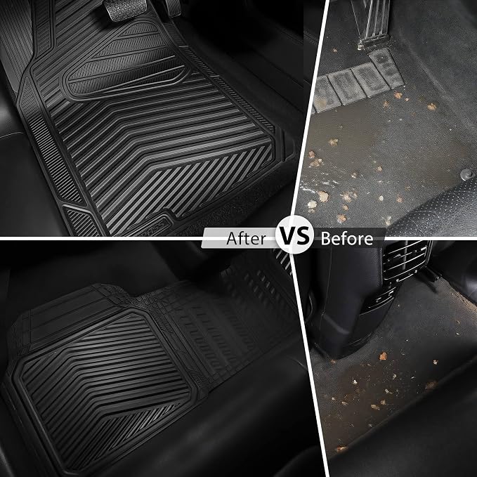 CAR PASS Rubber Car Mats, Car Floor Mats All Weather, Car Mat Full Set 3 Piece - Image 6