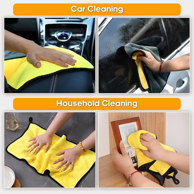Microfiber Towels for Cars 6 Pack, Car Drying Towels for Wash, Soft and - Image 4
