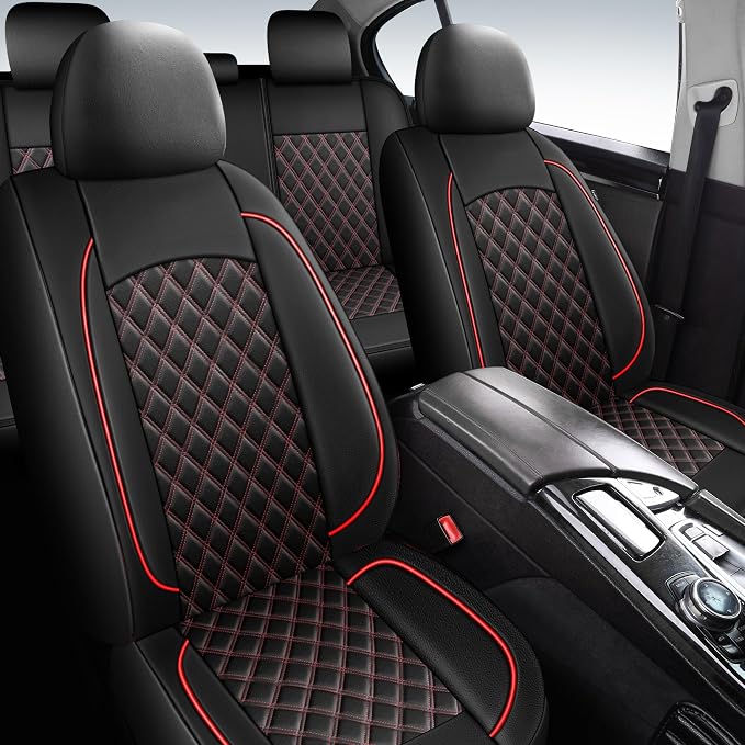 Car Seat Covers Full Set, Breathable and Waterproof Napa Leather Car Seat Cover - Image 2