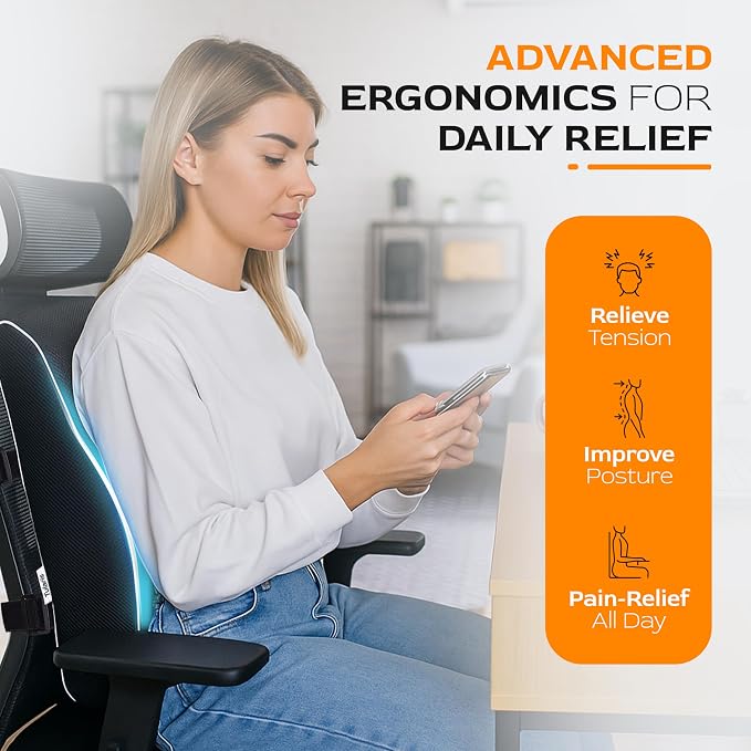 Extra Dense Lumbar Pillow with Double Adjustable Straps - Image 3