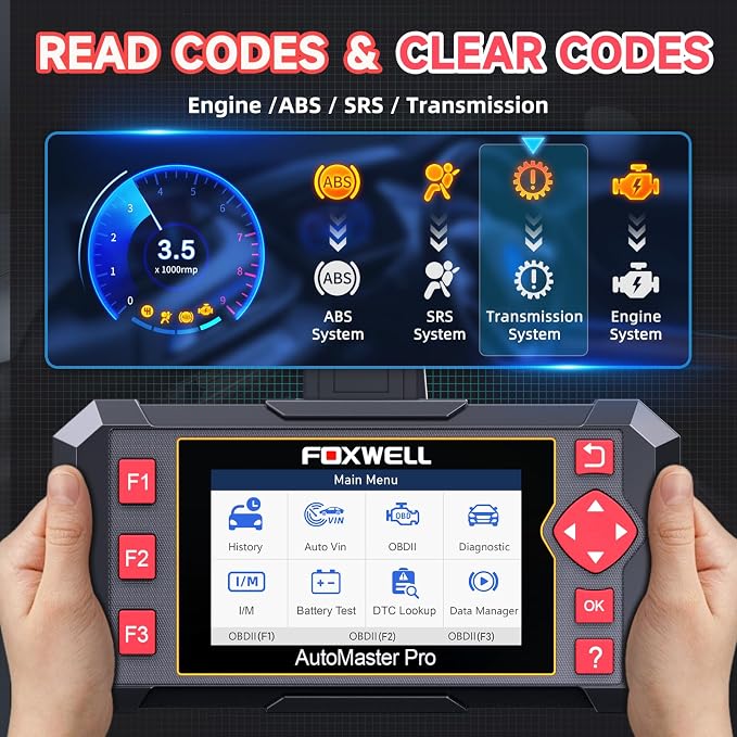 FOXWELL NT604 OBD2 Scanner Diagnostic Tool, Check Engine Code Reader, ABS SRS - Image 4