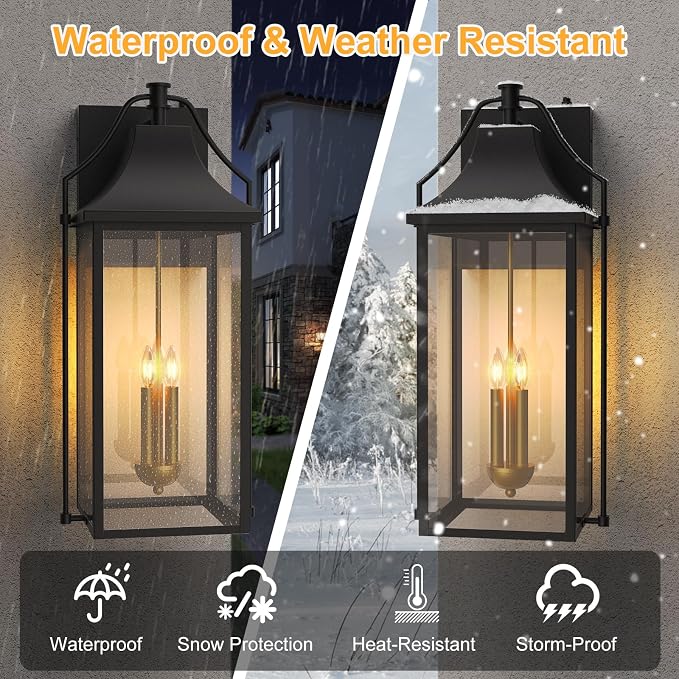 - Outdoor Wall Lights Fixtures, Large Size Dusk to Dawn Waterproof - Image 9