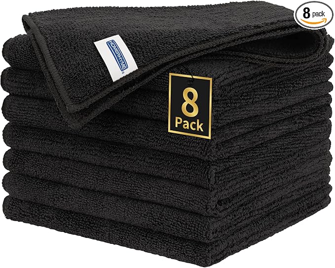HOMERHYME Premium Microfiber Cleaning Cloth, 8 Pack, 12.6" x 12.6" Cleaning by HOMERHYME