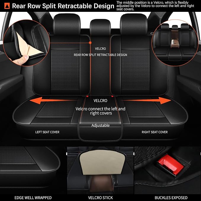 Seat Covers for Toyota Camry 2012-2023 2024 Full Set 5 Seats - Image 2