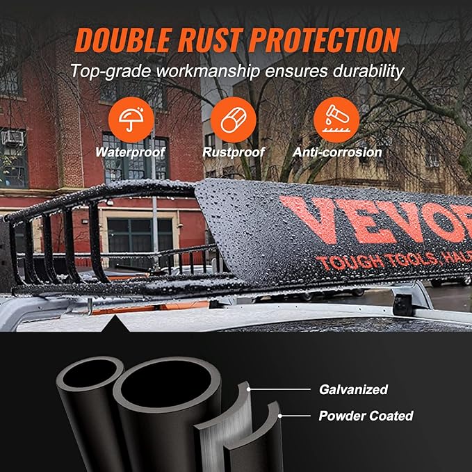 VEVOR Roof Rack Cargo Basket, 200 LBS Capacity Universal Rack Carrier - Image 3