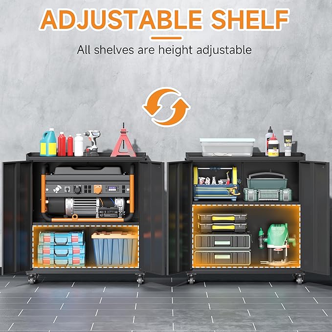 34" Metal Garage Storage Cabinet - Image 5