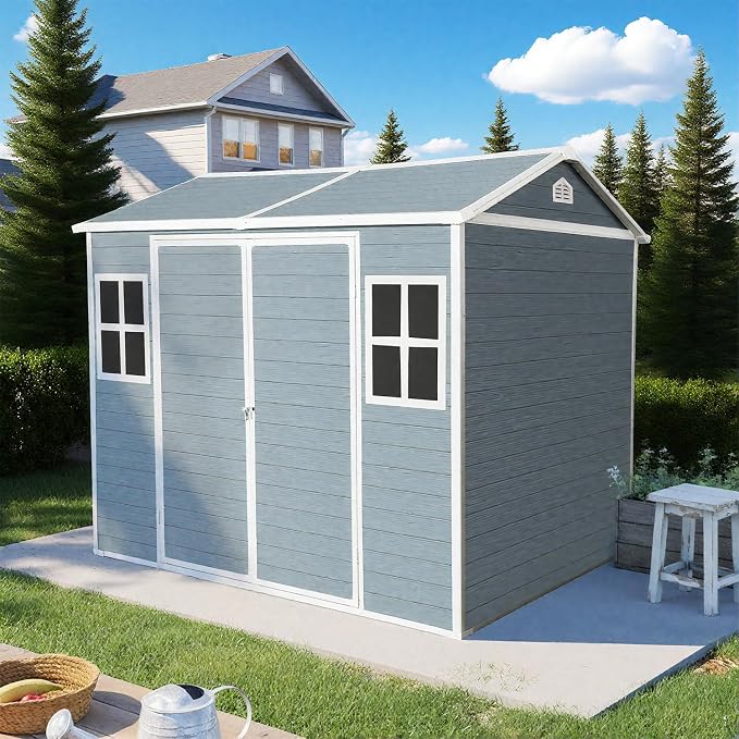 8x6 FT Outdoor Storage Resin Shed by Unknown