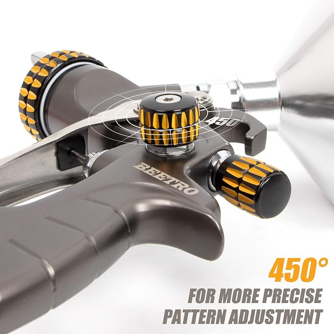 BEETRO HVLP Air Spray Gun, 1000ml Capacity 14.3CFM 29-32psi 1.4mm/1.8mm Nozzles - Image 3
