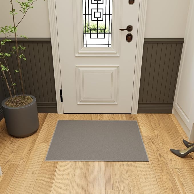 Ottomanson Rugs for Entryway 2'3" x 3' Non Slip Solid Small Area Rugs Durable by Ottomanson