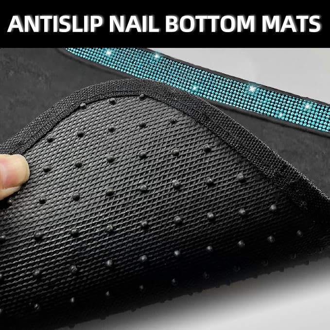 NBTEPEM Aquamrine Bling Car Floor Mats Full Set, Universal Fit Most Cars - Image 4