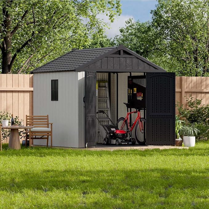 Patiowell 8x8 FT Outdoor Storage Shed, Plastic Shed Resin Garden Tool Shed - Image 2