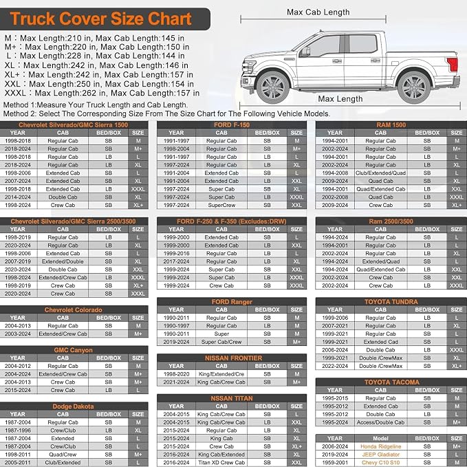 Kayme 6 Layers Truck Cover Waterproof All Weather, Heavy Duty Outdoor Pickup - Image 4