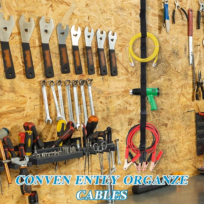 Extension Cord Organizer, Garage Garden Storage Straps Black Organizer Straps - Image 5