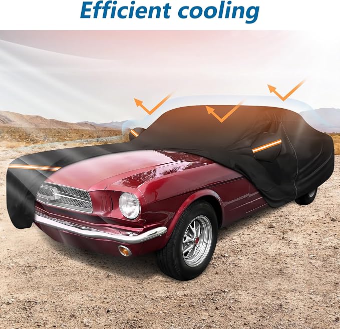 Car Cover for Ford Mustang 1964-1968, Waterproof 210D Oxford Cloth and Cotton - Image 4