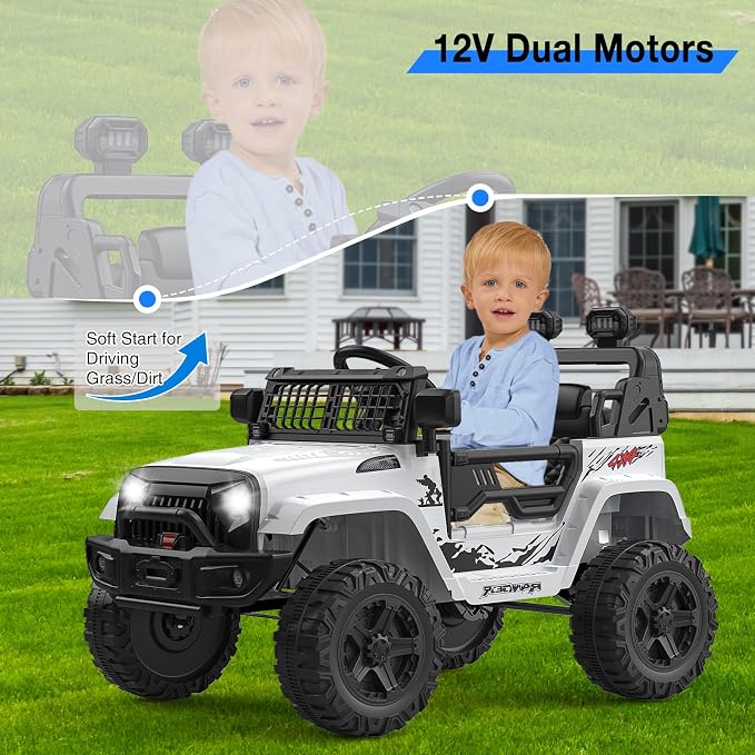 12V Kids Electric Ride On Truck Car w/Parent Remote Control, Spring Suspension - Image 6