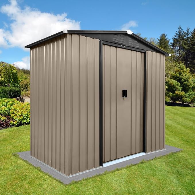 4 x 6 FT Metal Garden Shed, Outdoor Storage Shed - Image 6