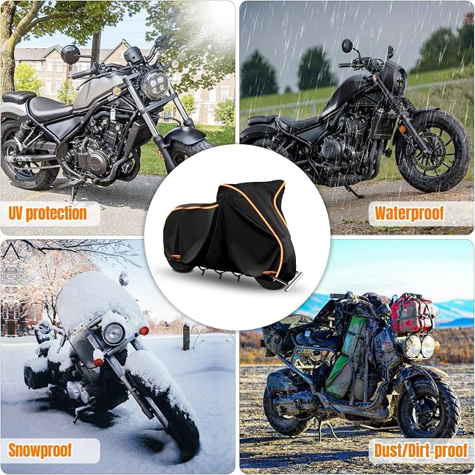 420D Motorcycle Cover for Honda Rebel 250 300 500 1100 Shadow 600 750 1100 / - Image 7