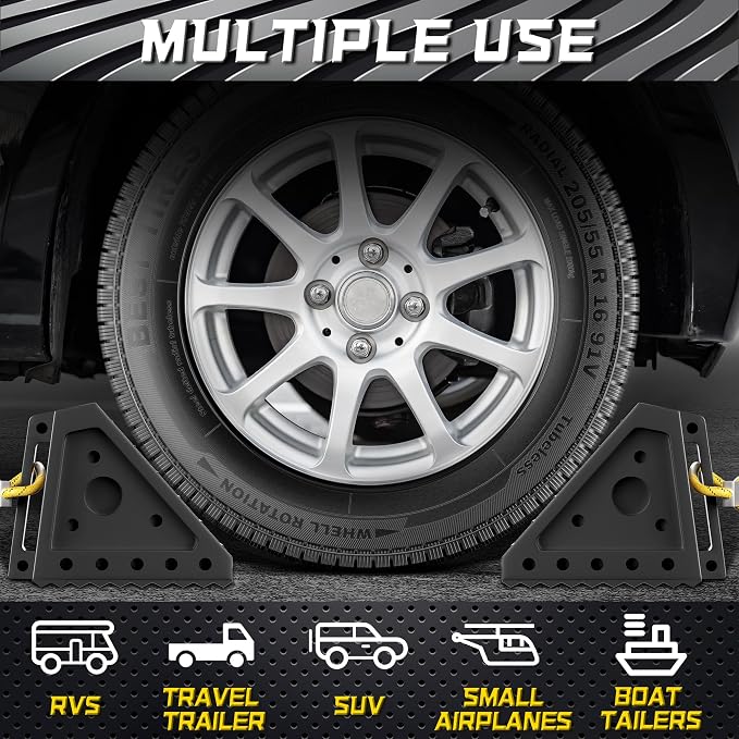 4 Pack Heavy Duty Wheel Chocks - Image 6